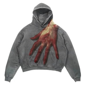 Sweat-shirts à capuche surdimensionnés à manches longues pour hommes, imprimé gothique, tendance vintage américaine, tendance niche, classique - Product Image 6