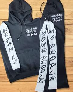 Sudadera con capucha de gran tamaño de algodón de alta calidad Unisex con estampado personalizado 2025, pantalones de chándal acampanados, conjunto de Jogger apilado de talla grande, ropa de calle de invierno - Product Image 2