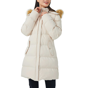 Chaqueta Larga de Plumas para Mujer, Chaqueta Acolchada de Invierno para Exteriores, con Cierre, Transpirable, Gruesa, con Capucha, Disponible para OEM - Product Image 3
