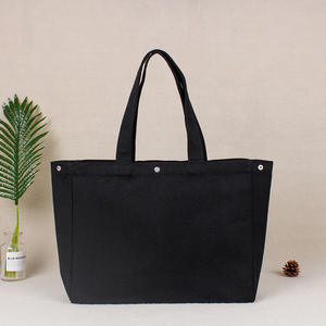 Prix de gros Sacs fourre-tout en toile à rayures personnalisés avec fermeture à lacets et logo imprimé personnalisé pour les femmes - Product Image 1