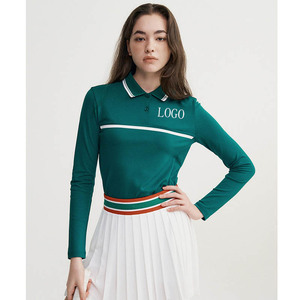 Benutzer definiertes Logo gedruckt Feuchtigkeit transport Langarm Regular Fit Tennis Top Shirt Reverse Collar Golf Polo für Frauen Tennis Wear - Product Image 1