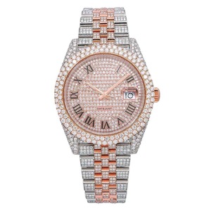 Reloj de Lujo de Moda de Alta Calidad con Incrustaciones de Diamantes en Oro Rosa, Movimiento de Cuarzo de Precisión para Hombre, Estilo Casual para Club y Salidas Nocturnas - Product Image 1