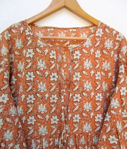 Impresionante elegante recién llegado algodón ditsy flor impresa ropa de mujer A-line largo Maxi vestido casual indio desgaste largo Max vestidos - Product Image 5