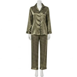 Pyjama pour femmes en satin imprimé, séchage rapide, tissu doux et léger, finition lisse, respirant, vêtements de nuit pour femmes, ensembles de vêtements de nuit - Product Image 1
