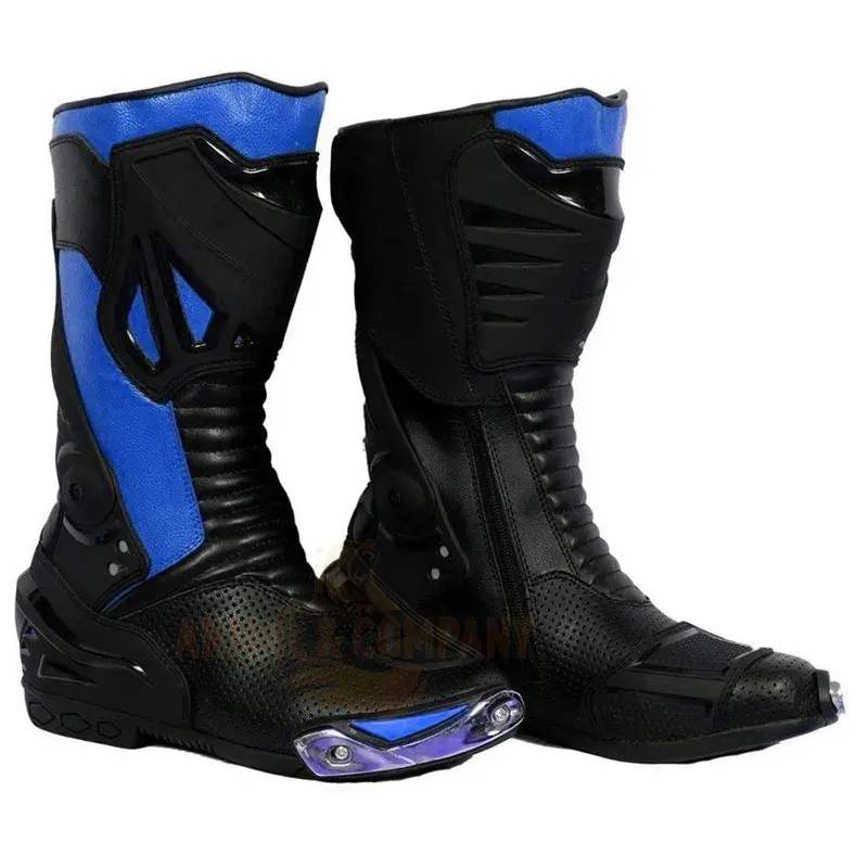 2023 Top qualité nouvelle moto confortable vache cacher haut Grain cuir moto chaussures bottes de course en gros