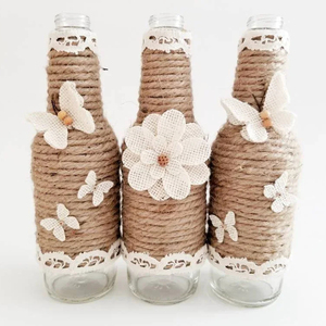 Botella de vino de yute reciclada de primera calidad personalizada al por mayor Decoración elegante para el hogar y el hotel con embalaje de cartón a precio barato incluido - Product Image 1