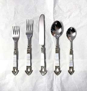 Stainless Steel serving spoon Flatware Dinner <b>Knife</b> Modern Design mirrored steel with <b>bone</b> inlay <b>handle</b> <b>for</b> Customized Size - Product Image 1