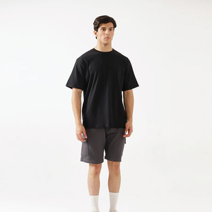 เสื้อยืดสำหรับผู้ชายเสื้อยืดลายกราฟิกขนาดใหญ่บริการ OEM 280gsm สีพื้นผ้าฝ้ายหนักแบบกำหนดเอง - Product Image 4