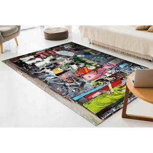 Tapis Graffiti Banksy : Art Urbain Abstrait, Tapis d'Entrée, Tapis Doux à Poils Longs - Product Image 2
