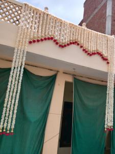 Guirlande de fleurs artificielles en jasmin Gajra, tissu rose et perles Thoranam pour la décoration de porte, guirlande pour mariage, Pooja et décoration de festival - Product Image 3