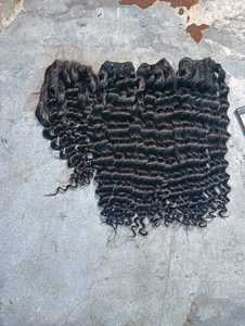 Extensions de cheveux humains vierges indiens personnalisés de qualité supérieure Double trame ondulés légers bouclés crépus droits Fumi donneur unique - Product Image 4