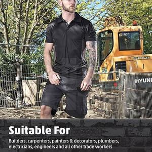 Vente en gros Short cargo unisexe Mid Fitness taille élastique en coton personnalisé High Street Solid Pattern Logo Decoration Men's Work - Product Image 5