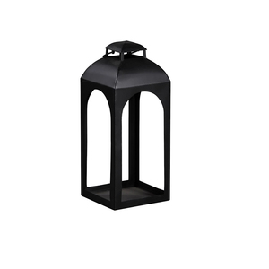 Black Powder Coated Wood <b>Candle</b> <b>Holders</b> <b>Lanterns</b> & Jars for Home & Garden for Christmas & Wedding Decorations - Product Image 4
