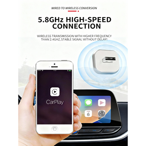 Adattatore Wireless Carplay con Supporto USB-A per Apple Carplay e Android Auto, Include Adattatori USB-A e C, Design Cubico Monolitico - Product Image 2