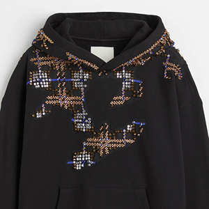 Sweat-shirts à strass de haute qualité en gros, logo personnalisé, sweat-shirts de sport, fabricants de sweat-shirts en tissu polaire, sweat-shirts surdimensionnés pour hommes - Product Image 2