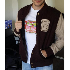 Chaqueta universitaria de béisbol personalizada de lana de chenilla para hombre, nuevo diseño personalizado, estilo universitario liso con letras para invierno - Product Image 4