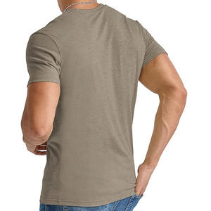 T-shirt pour homme de qualité supérieure, polyester/coton, logo personnalisé, séchage rapide, service OEM, t-shirt pour homme respirant personnalisé - Product Image 3
