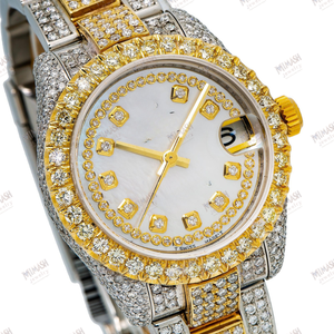 Montre en diamant Moissanite de qualité supérieure Bracelet en acier inoxydable glacé Montre unisexe de luxe étincelante pour toute occasion - Product Image 1