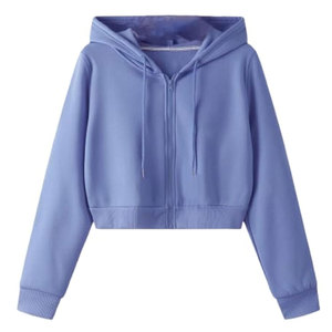 Sudaderas con capucha recortadas de estilo único 2025 para mujer 100% algodón ecológico transpirable logotipo personalizado precio bajo - Product Image 1