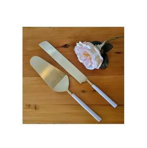 Acrylic Handles Brass <b>Cake</b> <b>Server</b> Birthday Wedding <b>Cake</b> Knife and Serving Set - Product Image 4
