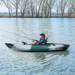 Bateau de pêche assis sur le dessus K a y a k avec porte-cannes à pêche et pagaie Nouveau stock - Product Image 1