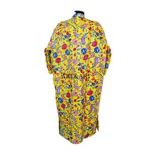 Bata de Baño Kimono Kantha de Lujo y Calidad Premium para Mujer, Larga, Elegante, de Verano, 100% Algodón, Diseño Floral, Estampado a Mano - Product Image 6