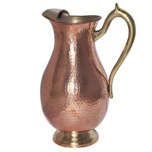 Pichet et pichet à eau martelé en métal indien avec verres à boire Fabrication de produits de haute qualité faits à la main - Product Image 6