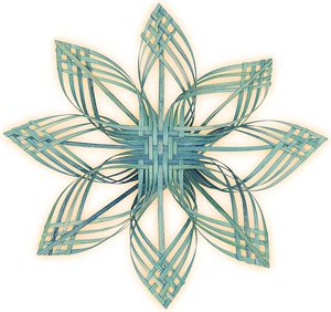 Vintage bambou flocon de neige osier arbre de noël ornements suspendus fournitures de noël faites à la main - Product Image 1