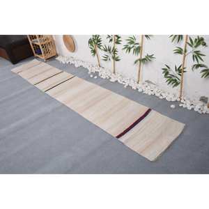 พรมเรียบง่ายสไตล์ตุรกีวินเทจแบบเรียบง่ายลายทางสีเบจผ้าปะต่อดีไซน์ทรงสี่เหลี่ยมผืนผ้า9x12วัสดุผ้าขนสัตว์ยางรองหลังสำหรับวัยรุ่น - Product Image 3