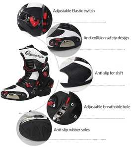 Chaussures de moto personnalisées, bottes antidérapantes pour hommes, chaussures de route anti-collision, chaussures de moto, chaussures de crevaison - Product Image 5