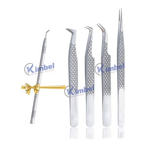 Pinces à épiler pour extensions de cils de haute qualité avec logo personnalisé, couleur rose, pointe en fibre, fabriquées en acier inoxydable - Product Image 2