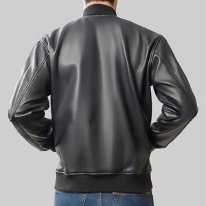 2025 chaqueta universitaria negra personalizada Chenille bordado hombres béisbol Bomber Letterman chaqueta de cuero frente de invierno alto - Product Image 6