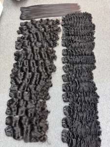 2025 Extensiones de cabello vietnamita crudo sin procesar Doble cutícula dibujada Alineada Tejido ondulado natural Cabello doble dibujado - Product Image 3