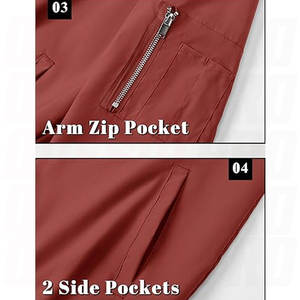 Nouvelle veste bomber pour homme sur mesure OEM, vêtement décontracté, poignets et col en tricot côtelé, avec deux poches pour stylos, personnalisation des manches - Product Image 6