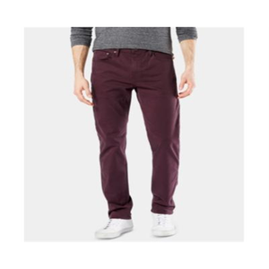 Jean en denim rouge slim fit pour homme Dockers, taille 36X30, style vintage Y2K, patchwork hip-hop, coupe droite, pantalon crayon pour l'hiver, couleur foncée - Product Image 1