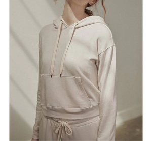 Tops Deportivos Cortos con Capucha para Gimnasio, Estilo Holgado, con Malla y Parches, para Mujer - Product Image 4