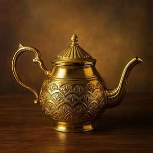 กาต้มน้ำทองเหลืองแท้ ดีไซน์คลาสสิก ขนาด 1 ลิตร สำหรับใช้ในบ้านและร้านอาหาร เพื่อการตกแต่ง สามารถสั่งทำขนาดพิเศษได้ - Product Image 2