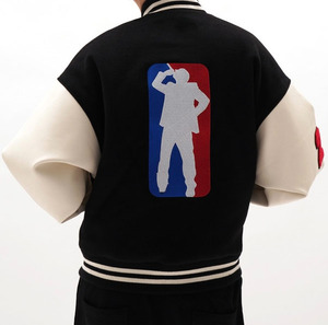 Flyingkick Enterprises High Street Style Good Quality Oversized Embroidery <b>Letter</b> Customized Street-Wear Logo <b>Jacket</b> <b>Men</b> - Product Image 3