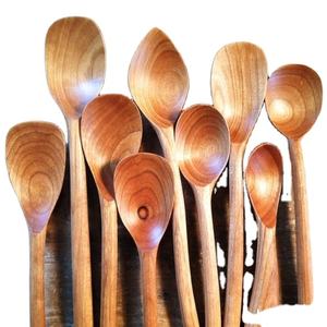 Ensemble de couverts en bois élégant et luxueux pour la cuisine, la maison, l'hôtel et la table à manger, vaisselle en bois naturel, ensemble de couverts - Product Image 1