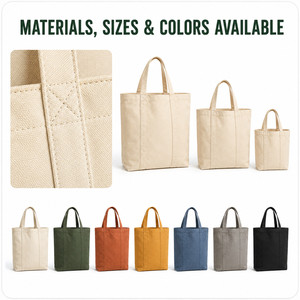Private Label Canvas Carryall <b>Bags</b> Custom Printed Reusable Market Totes with Size Color and <b>Craft</b> Options - Product Image 4