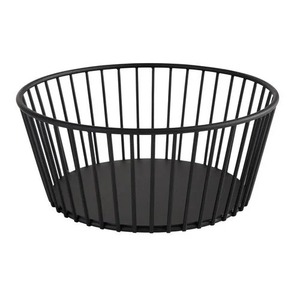 Metal Wire <b>Basket</b> with Gold Finish Iron Frame Modern Decor <b>Round</b> <b>Storage</b> Solution - Product Image 3