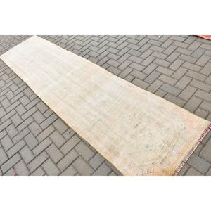 พรมวินเทจลายดอกไม้สีขาวสไตล์ตุรกี ขนาด 2.7x11.1 ฟุต (83x338 ซม.) - Product Image 4