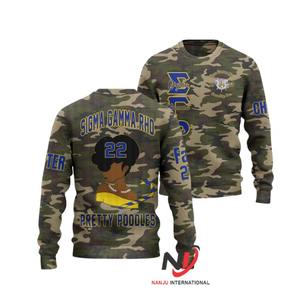 Personalizado al por mayor Sigma Gamma Rho Sorority ropa bordada Color universitario bloque azul real sudadera parafernalia griega - Product Image 6
