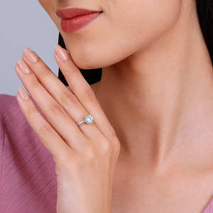 แหวนเพทายสีเงินคุณภาพดีเครื่องประดับสเตอร์ลิงคลาสสิกแหวนแฟชั่นหินเพทายเป็นประกายสำหรับผู้หญิงแหวนหมั้น - Product Image 2