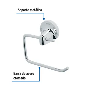 Foset Aqua scatola di 6 unità di supporti per carta igienica con supporto in metallo e barra - Product Image 2