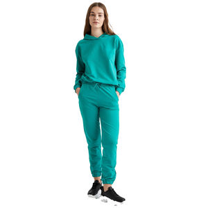 Haute qualité 100% coton 320GSM poids lourd femmes survêtement pantalon élastique taille haute vêtements de sport pantalons de survêtement - Product Image 1