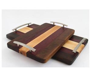 Juego de 3 bandejas de servicio con mango de Metal, fabricante al por mayor, nuevo diseño hecho a mano, bandeja superior de madera para mesa, proveedor al por mayor - Product Image 5