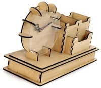 Support à stylos en bois écologique avec fentes dédiées pour stylos et cartes de visite - Design moderne, fait main, haute qualité, idéal pour chambre d'enfant