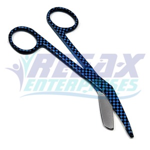 Nouveauté Ciseaux à pansements Lister à dents bleues 5,5 mm en acier inoxydable certifiés CE Classe II de haute qualité pour la chirurgie REEAX - Product Image 1