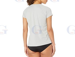 Camisetas deportivas con panel de contraste de color para mujer, ropa deportiva elástica de alta calidad con personalización - Product Image 2